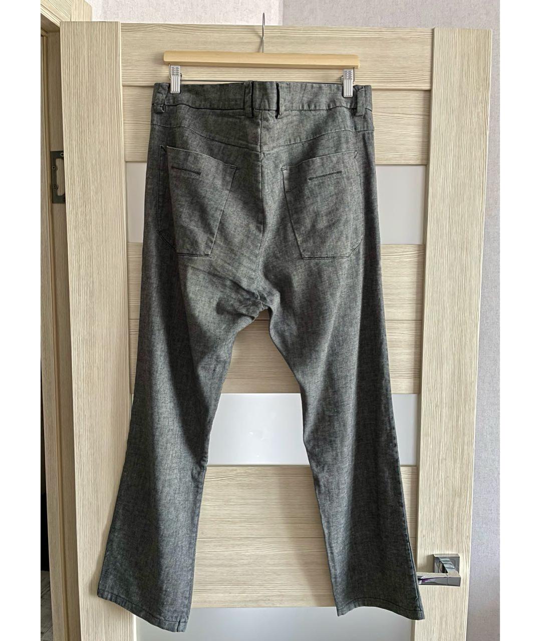 TRANSIT Серебряные льняные повседневные брюки, фото 2