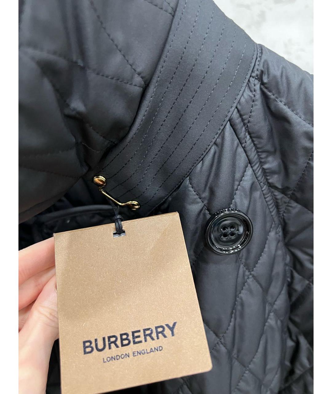 BURBERRY Черная полиэстеровая куртка, фото 8