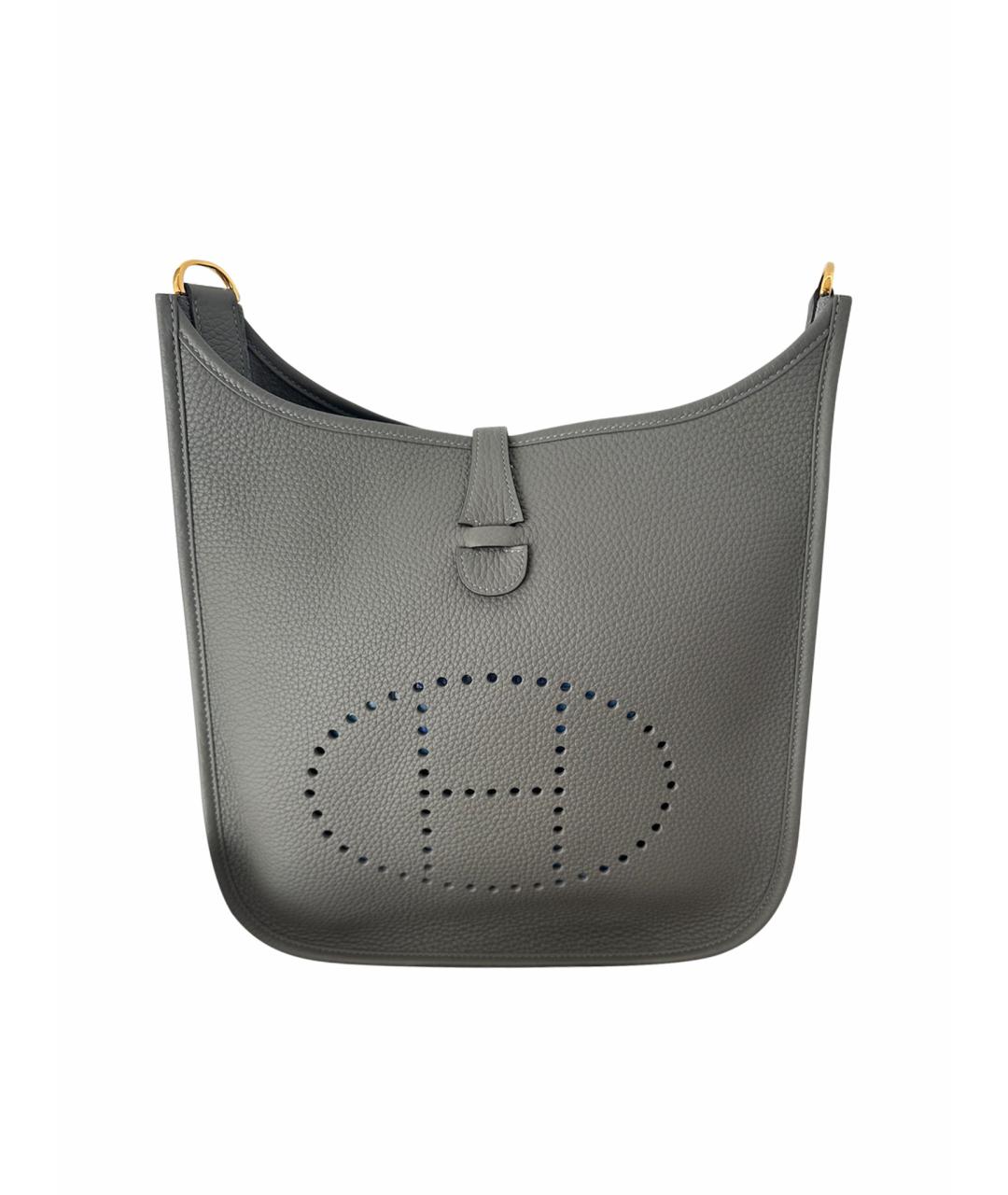 HERMES Серая кожаная сумка через плечо, фото 1
