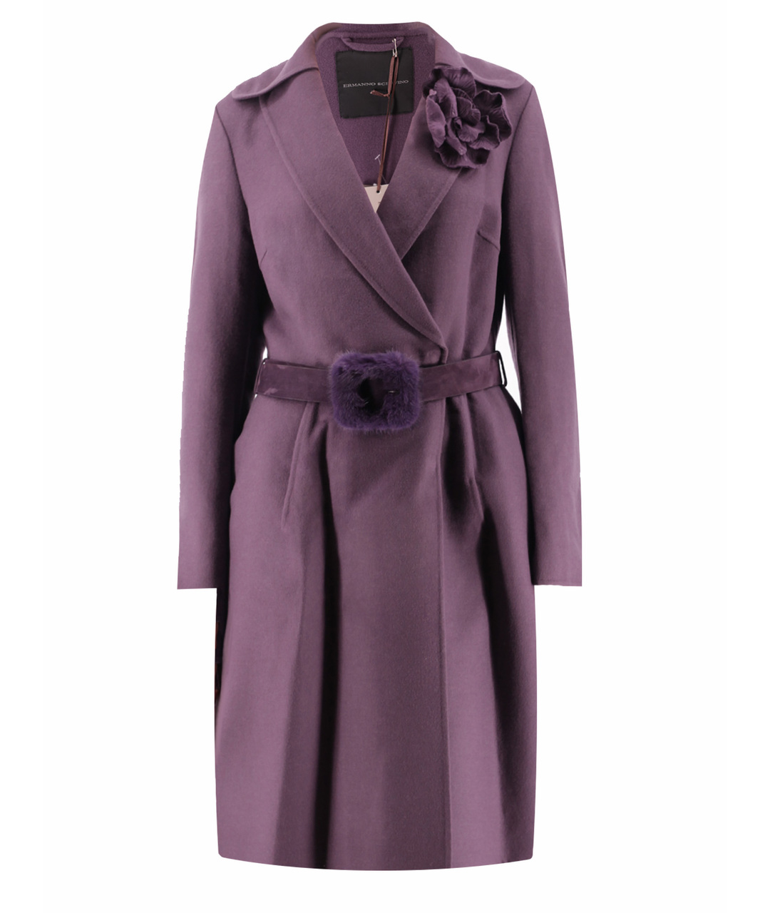 ERMANNO SCERVINO Фиолетовое шерстяное пальто, фото 1