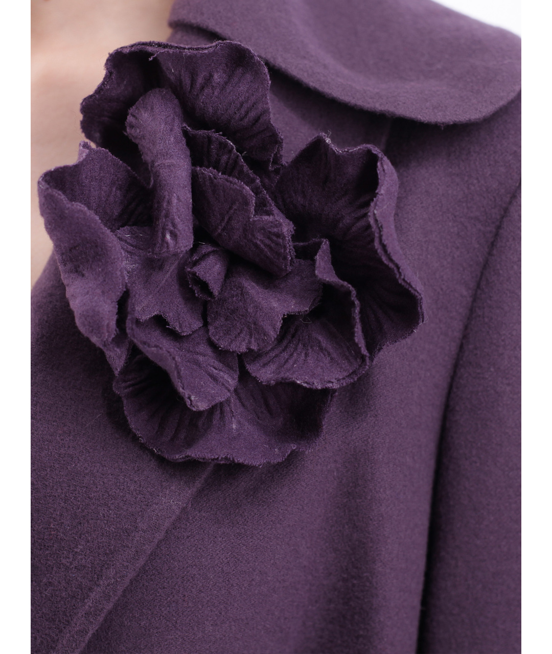 ERMANNO SCERVINO Фиолетовое шерстяное пальто, фото 4