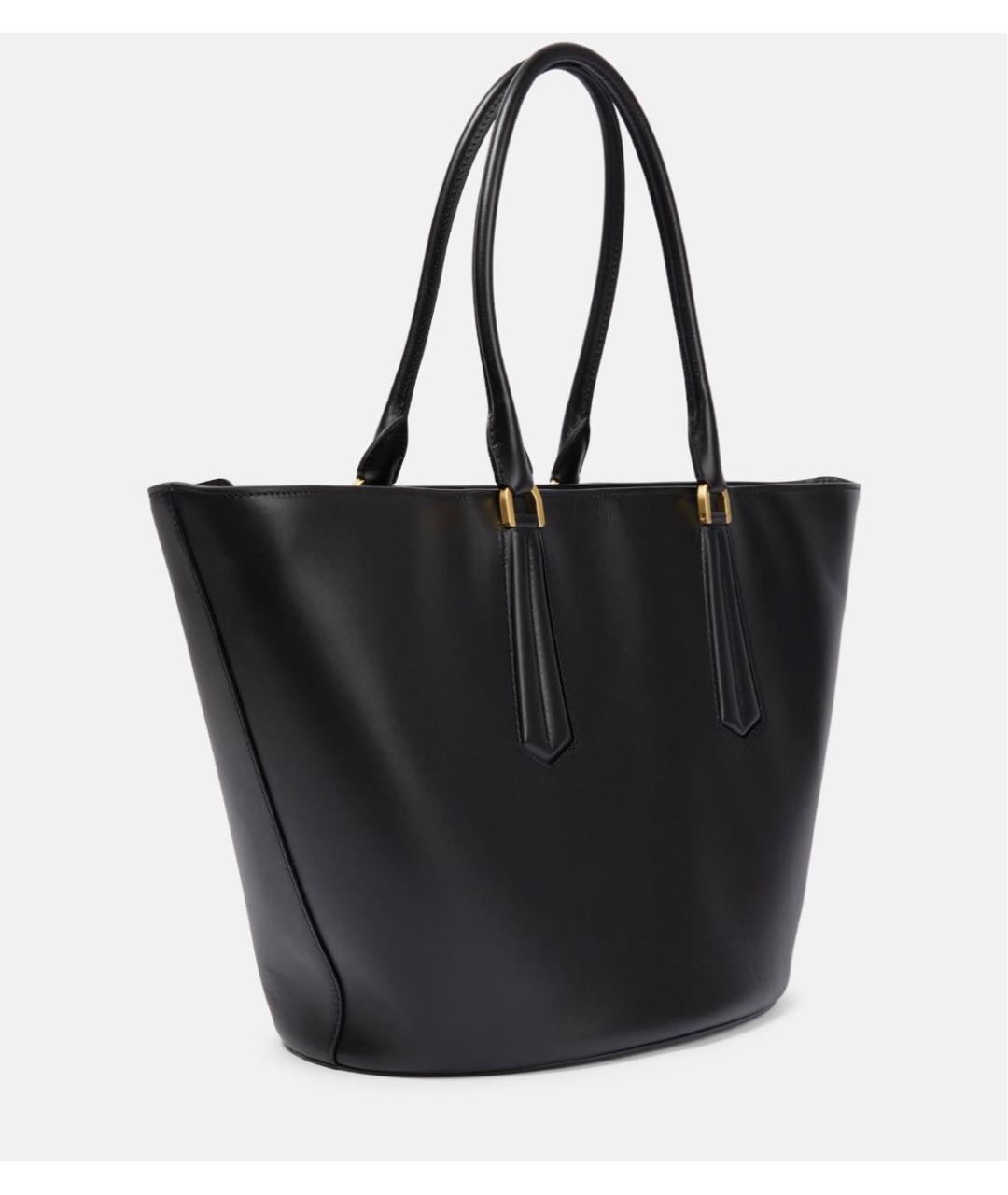 MAX MARA Черная кожаная сумка тоут, фото 2