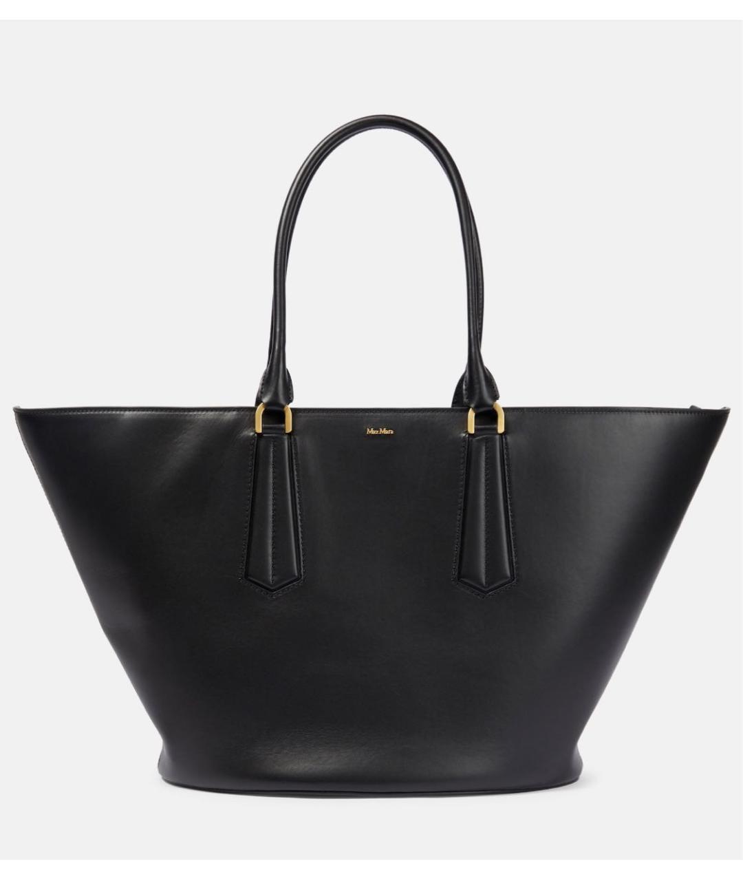 MAX MARA Черная кожаная сумка тоут, фото 8
