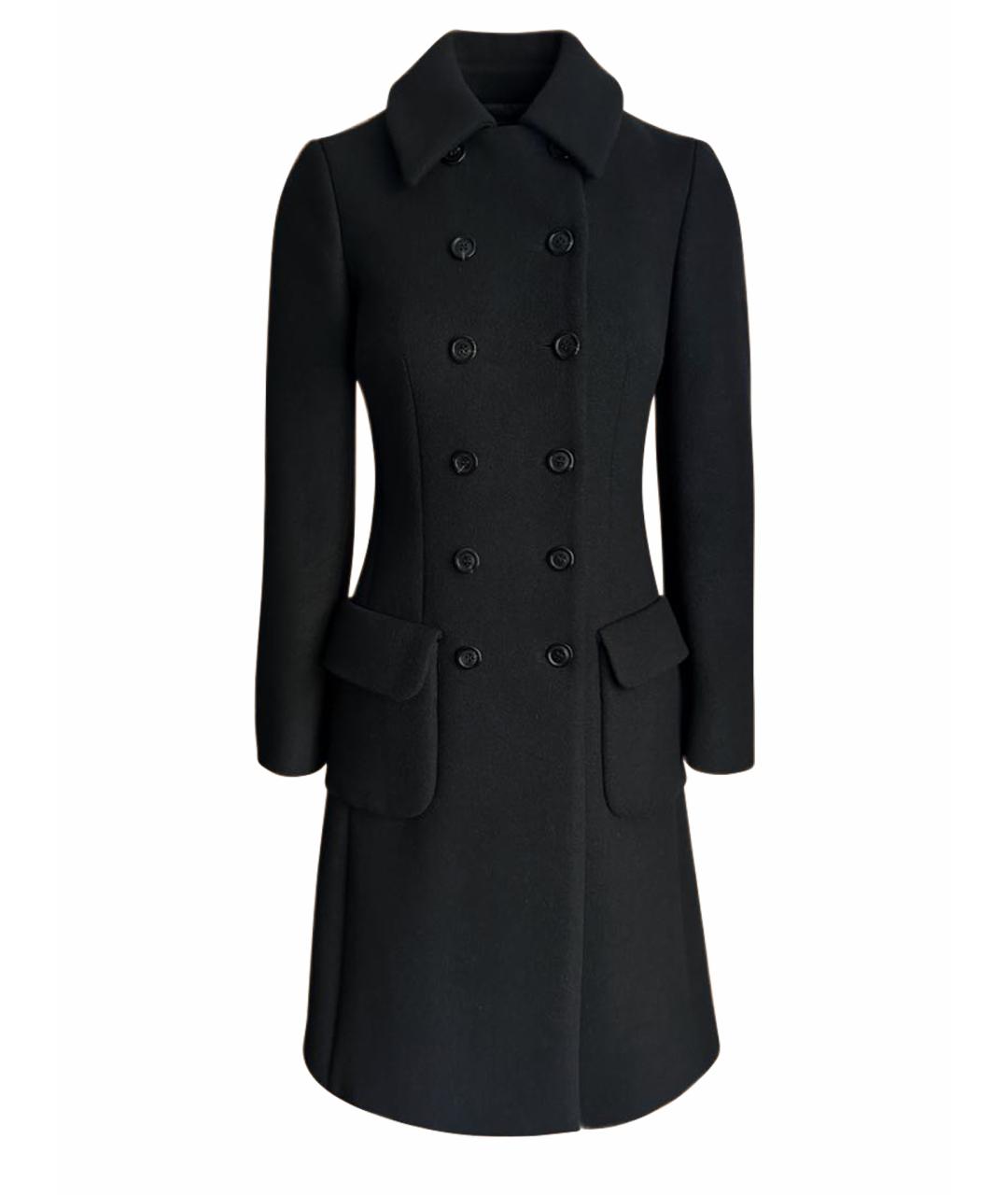 MOSCHINO Черное шерстяное пальто, фото 1