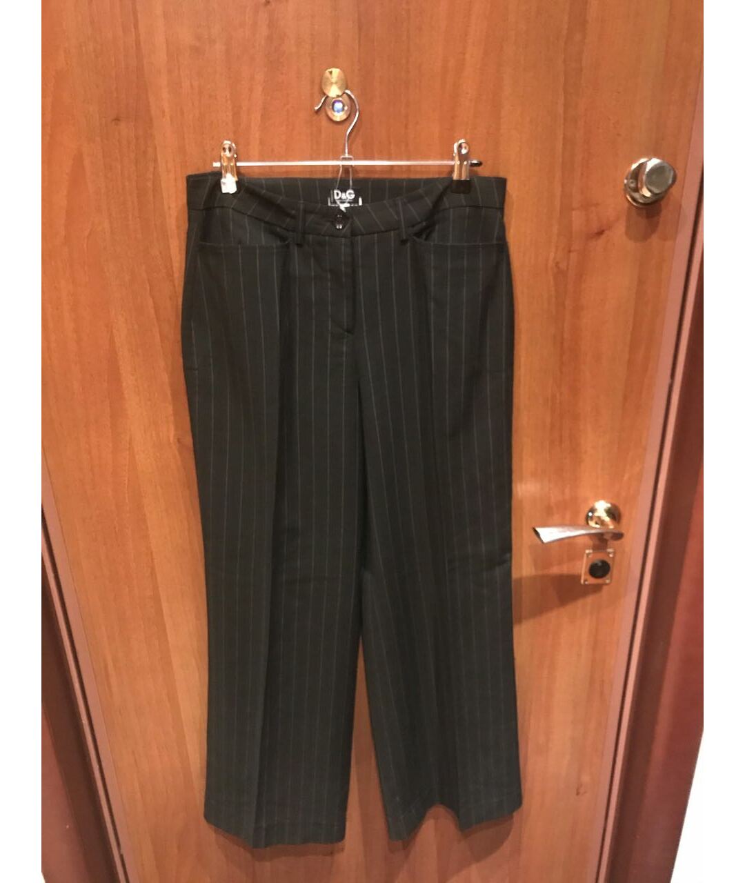 DOLCE&GABBANA Черные полиэстеровые брюки широкие, фото 7