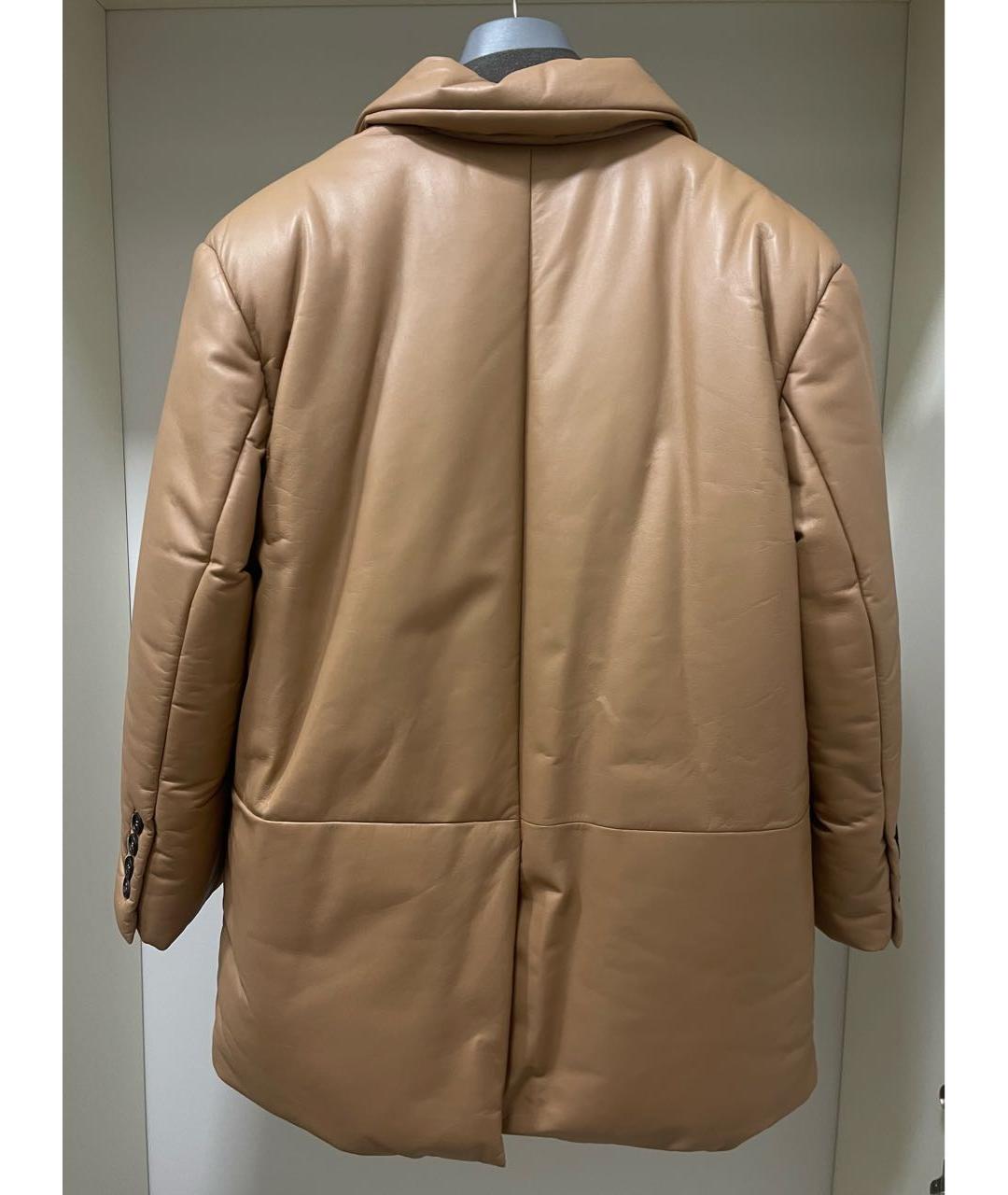 PRADA Бежевый кожаный пуховик, фото 2