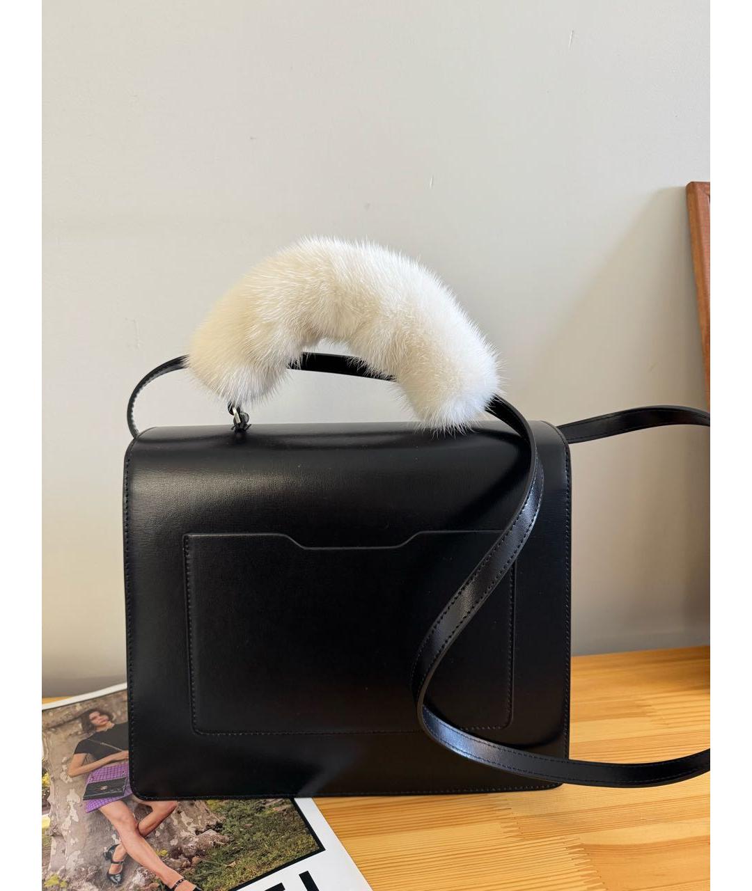 OFF-WHITE Черная кожаная сумка через плечо, фото 4