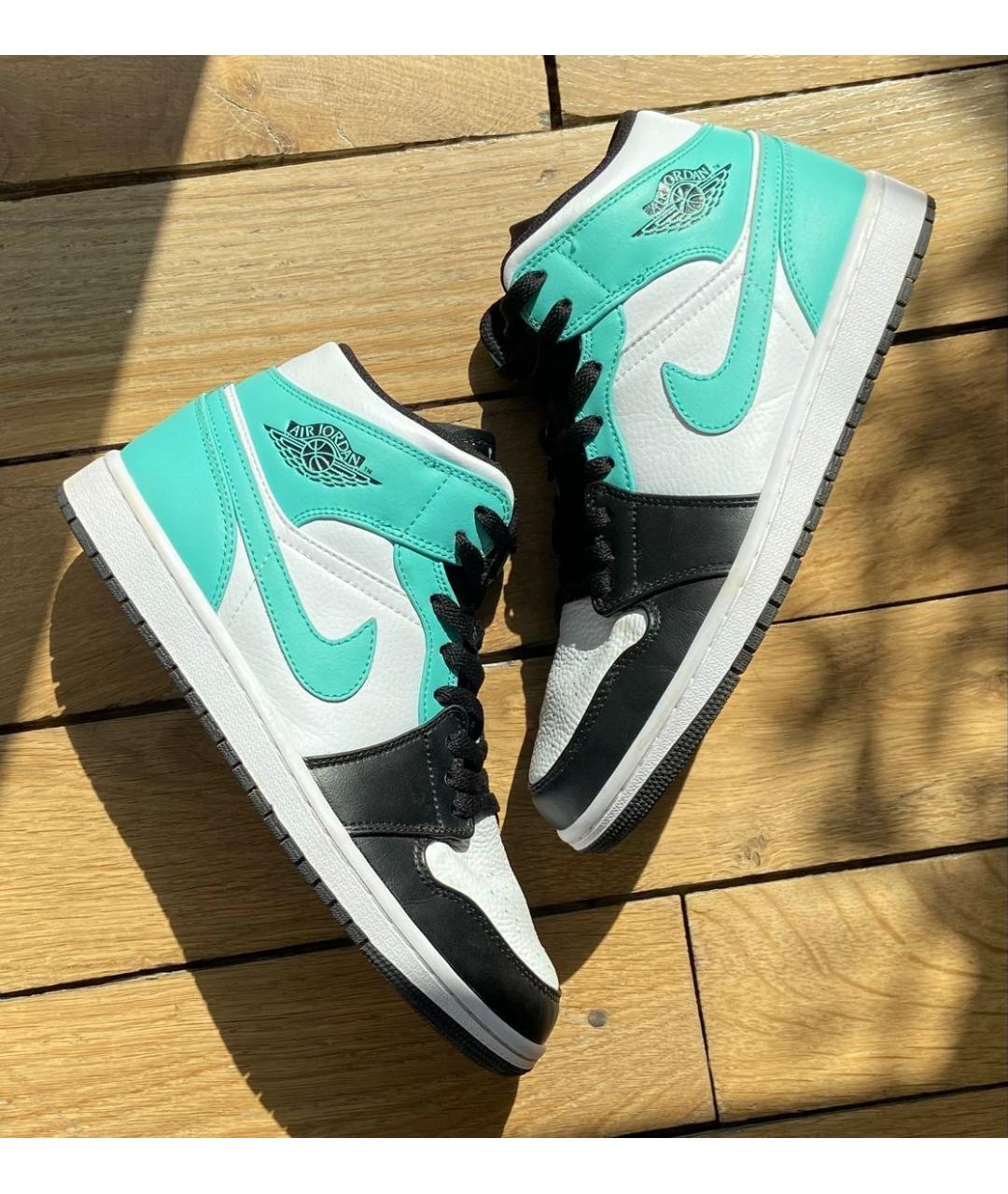 JORDAN Бирюзовые кожаные кроссовки, фото 5