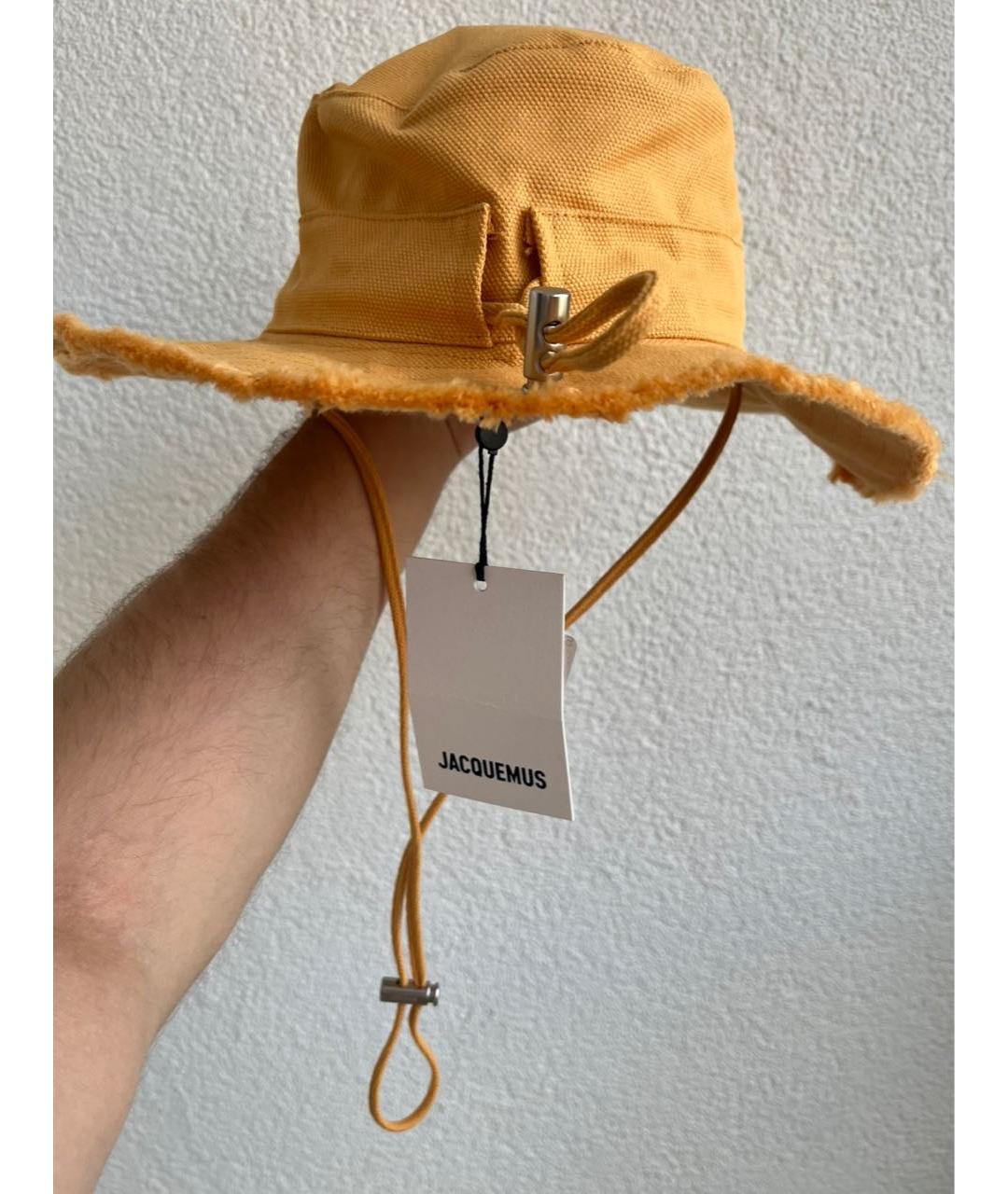JACQUEMUS Оранжевая хлопковая панама, фото 4