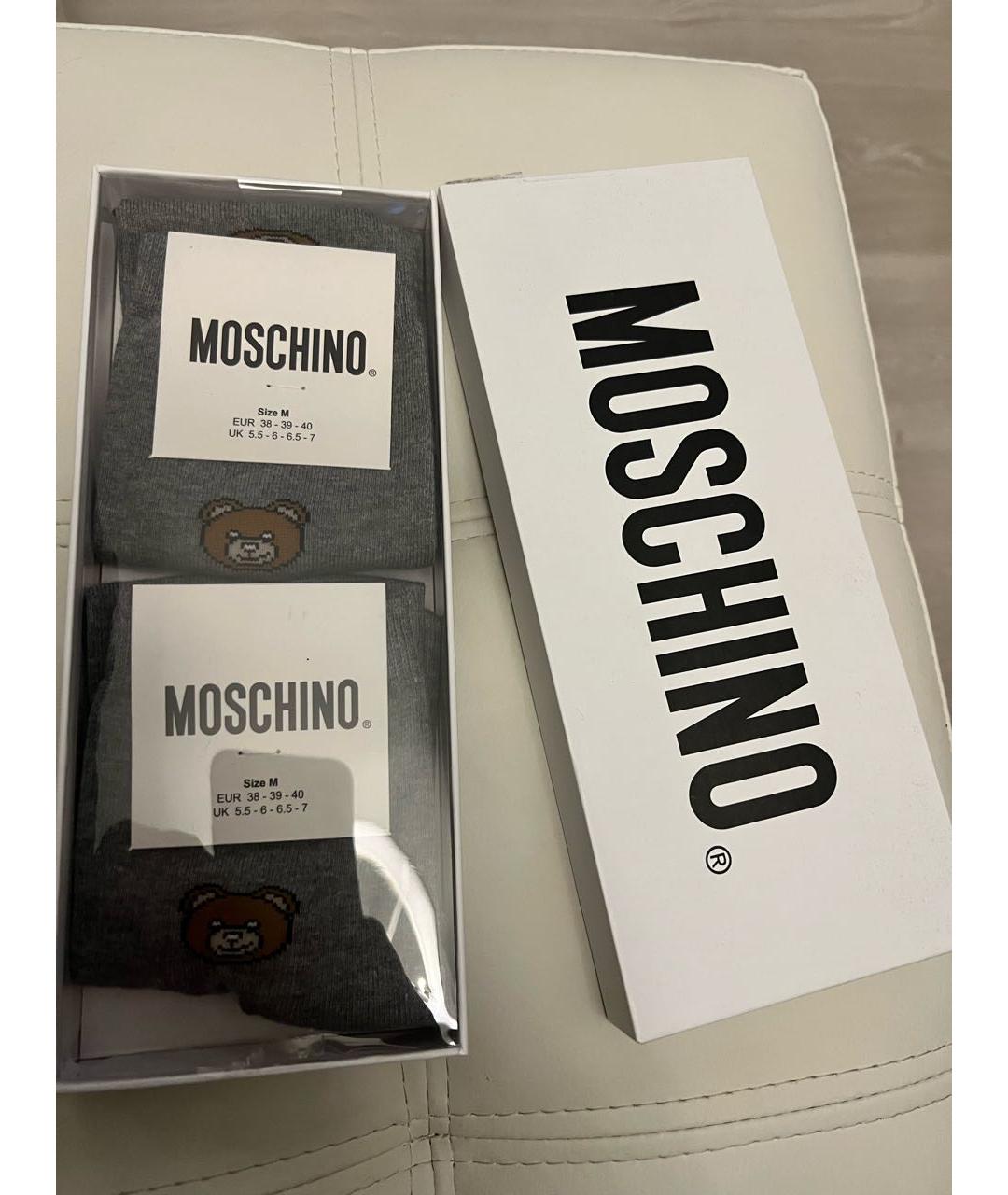 MOSCHINO Серые носки, чулки и колготы, фото 2
