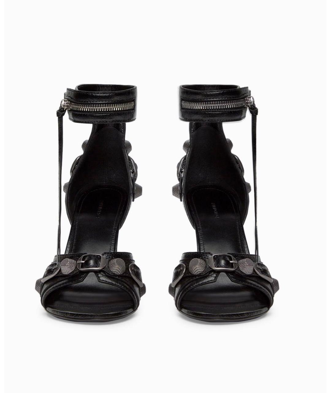 BALENCIAGA Черные кожаные босоножки, фото 3