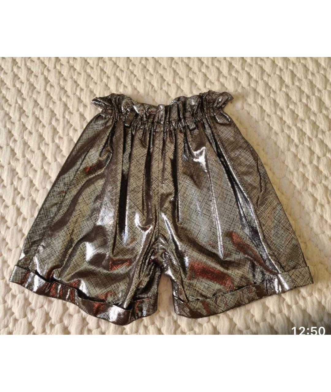 FENDI Серебрянный кожаный костюм с брюками, фото 2