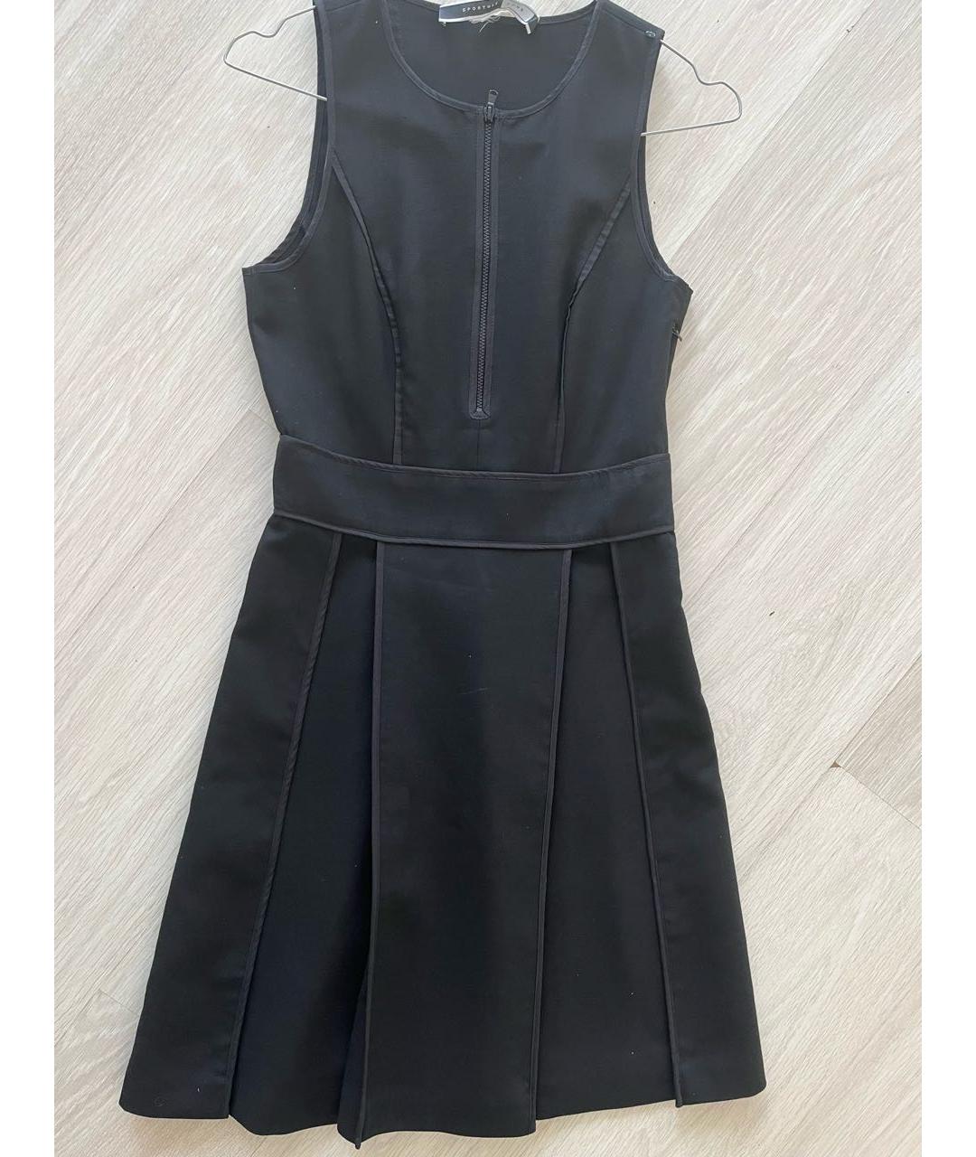 SPORT MAX CODE Черное шерстяное повседневное платье, фото 5