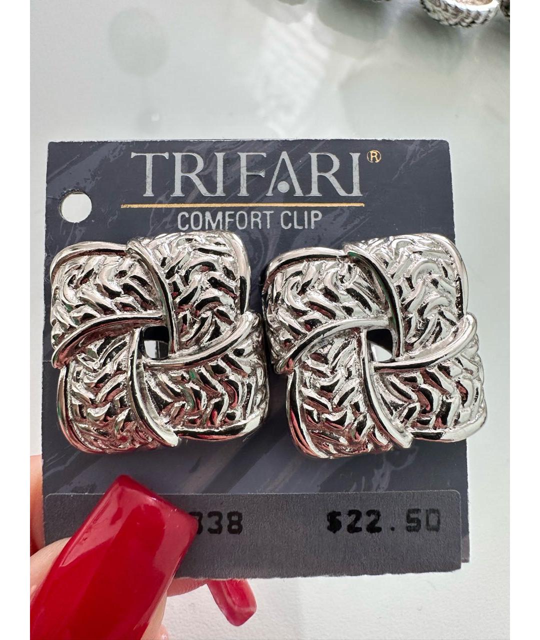 TRIFARI Серебряные позолоченные клипсы, фото 7