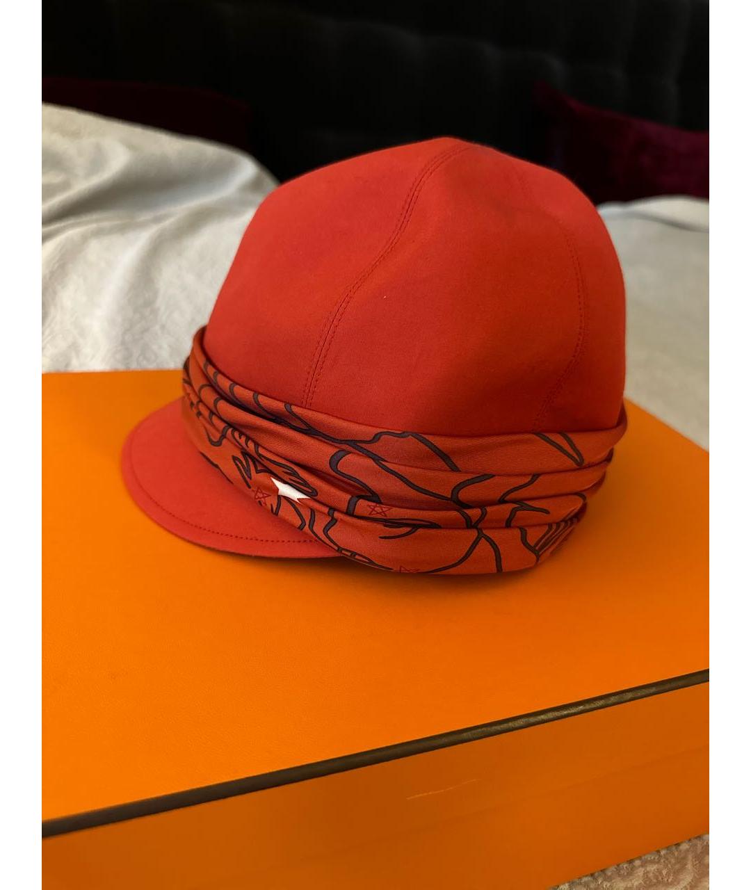 HERMES PRE-OWNED Красная хлопковая кепка, фото 3