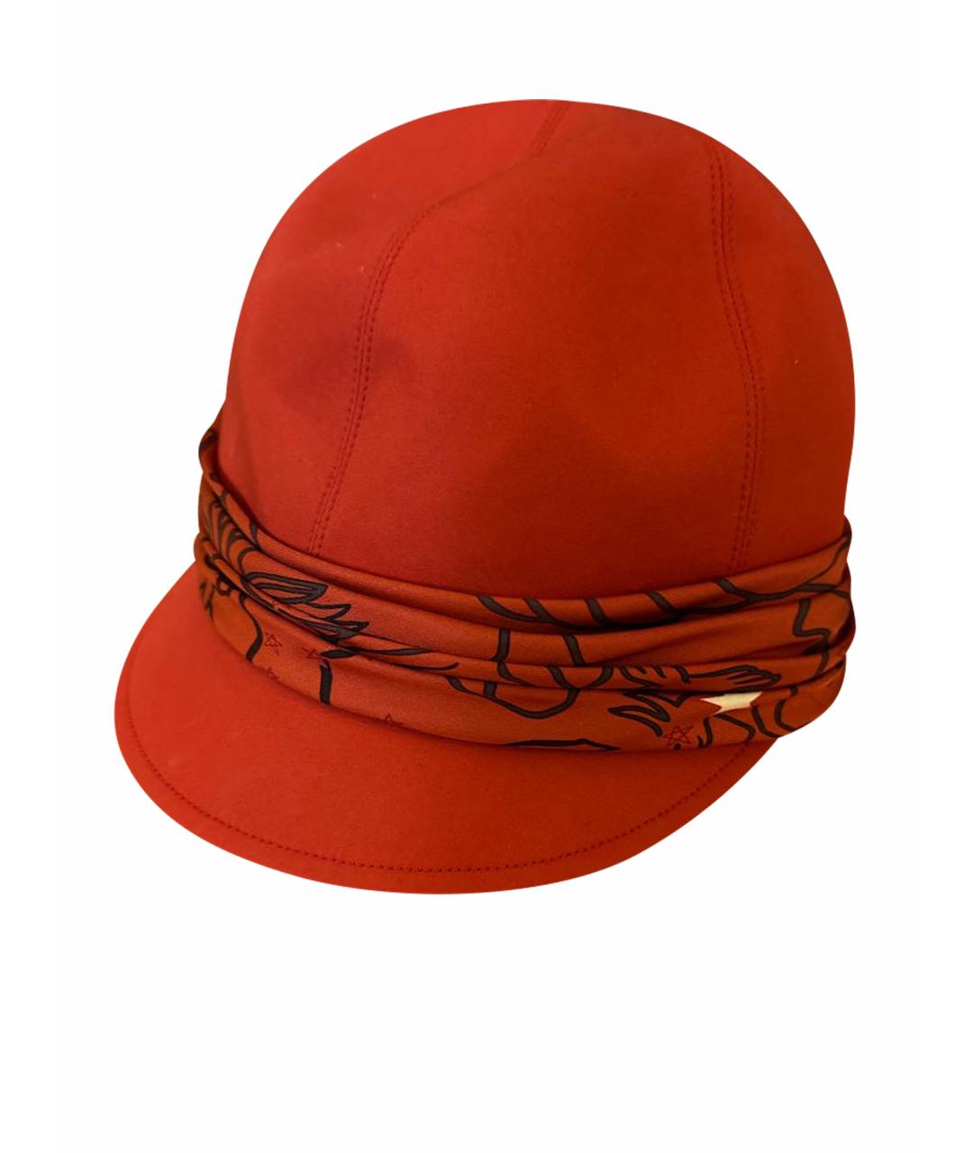 HERMES PRE-OWNED Красная хлопковая кепка, фото 1