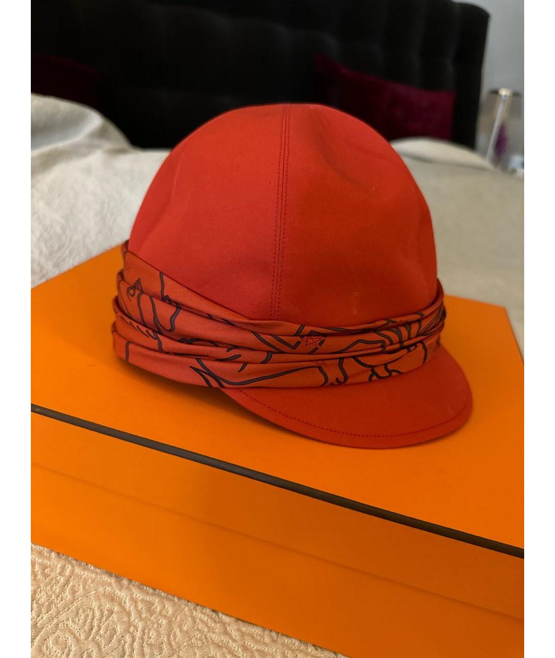 HERMES PRE-OWNED Красная хлопковая кепка, фото 2