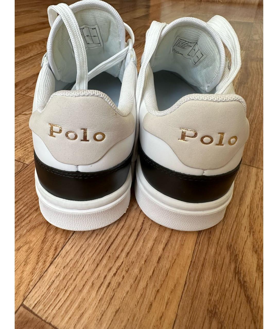 POLO RALPH LAUREN Белые кожаные кроссовки, фото 4