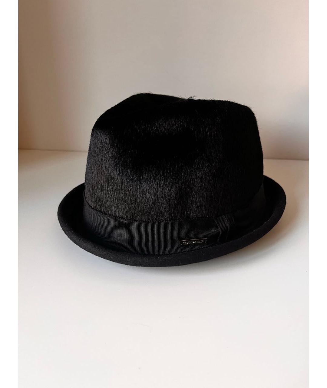 DSQUARED2 Черная кожаная шляпа, фото 3