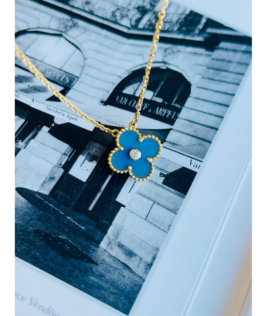 VAN CLEEF & ARPELS Голубое колье из желтого золота, фото 2