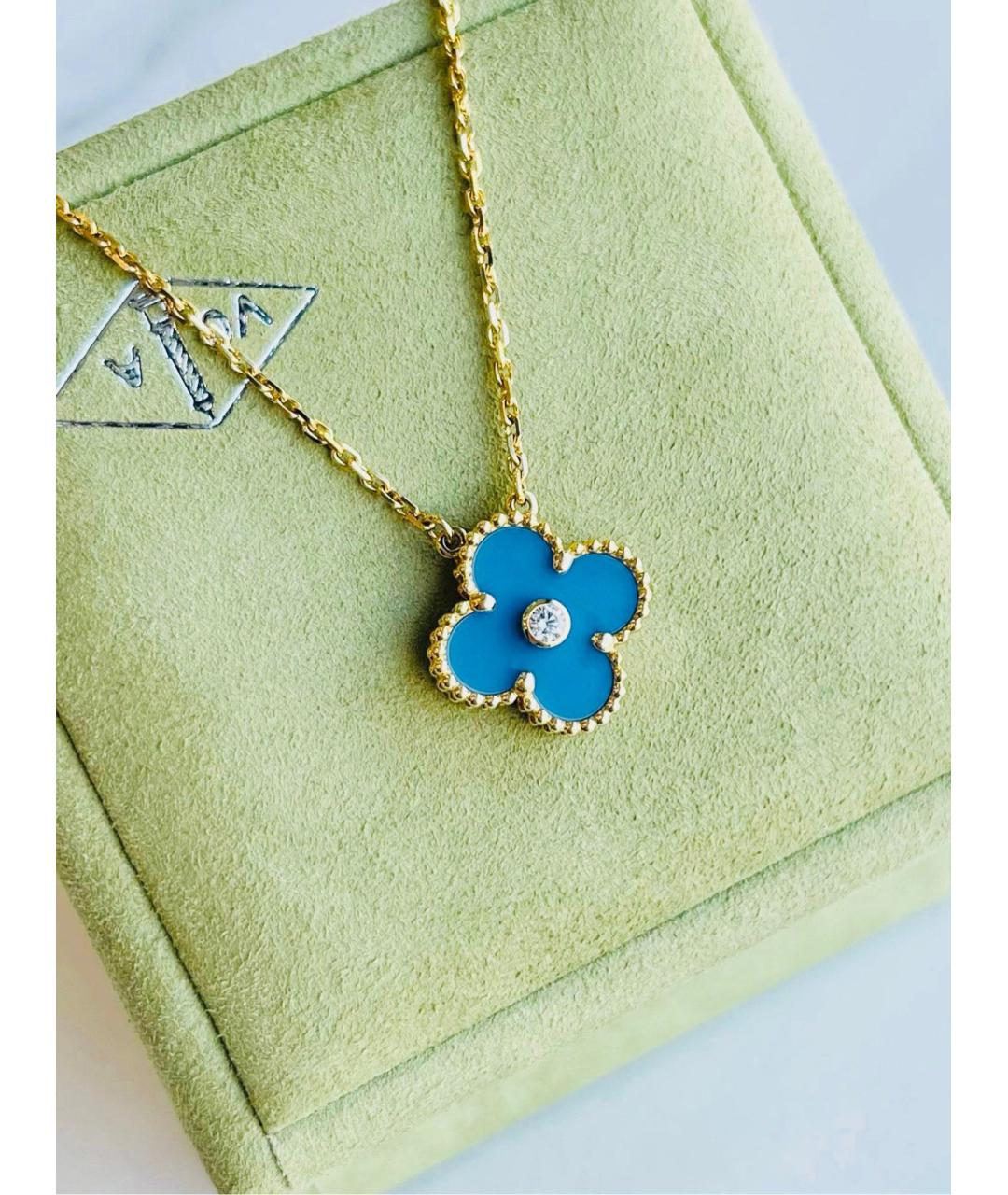 VAN CLEEF & ARPELS Голубое колье из желтого золота, фото 3