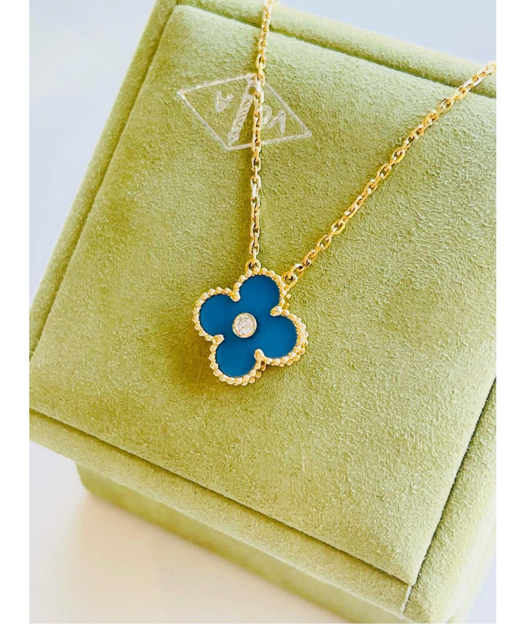 VAN CLEEF & ARPELS Голубое колье из желтого золота, фото 4