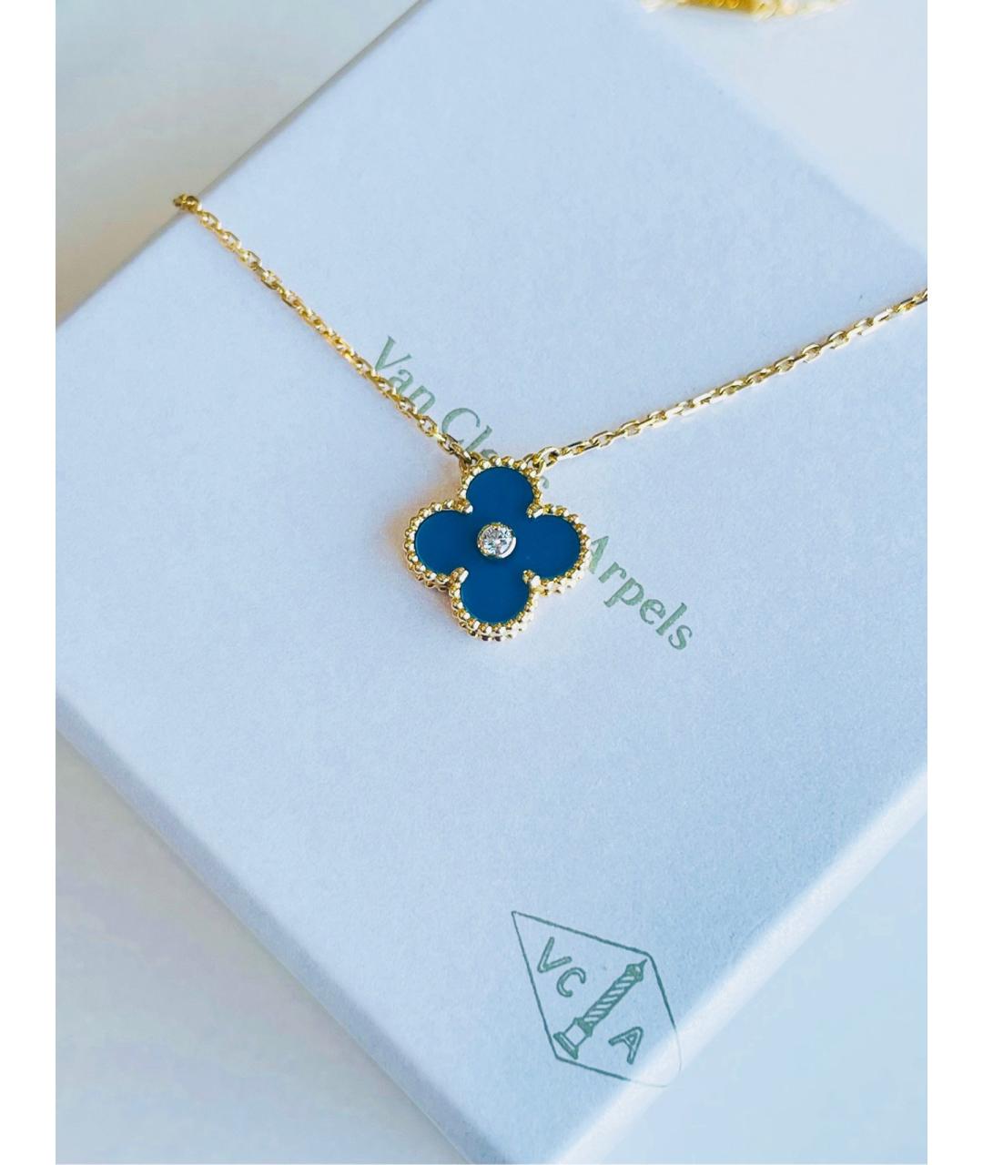 VAN CLEEF & ARPELS Голубое колье из желтого золота, фото 6