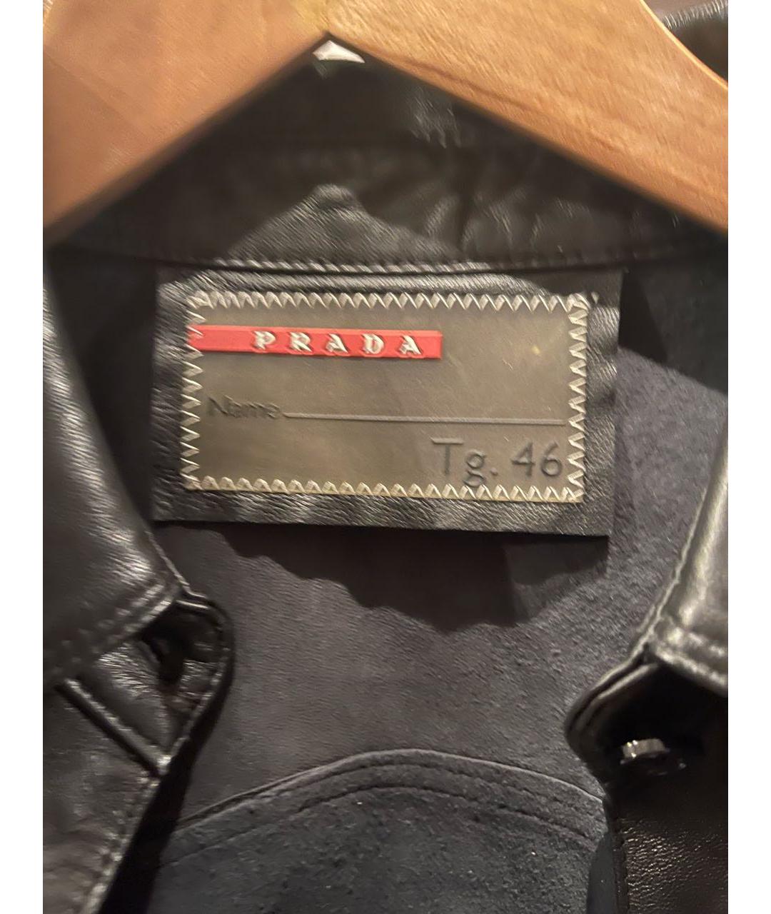 PRADA Черная кожаная рубашка, фото 2