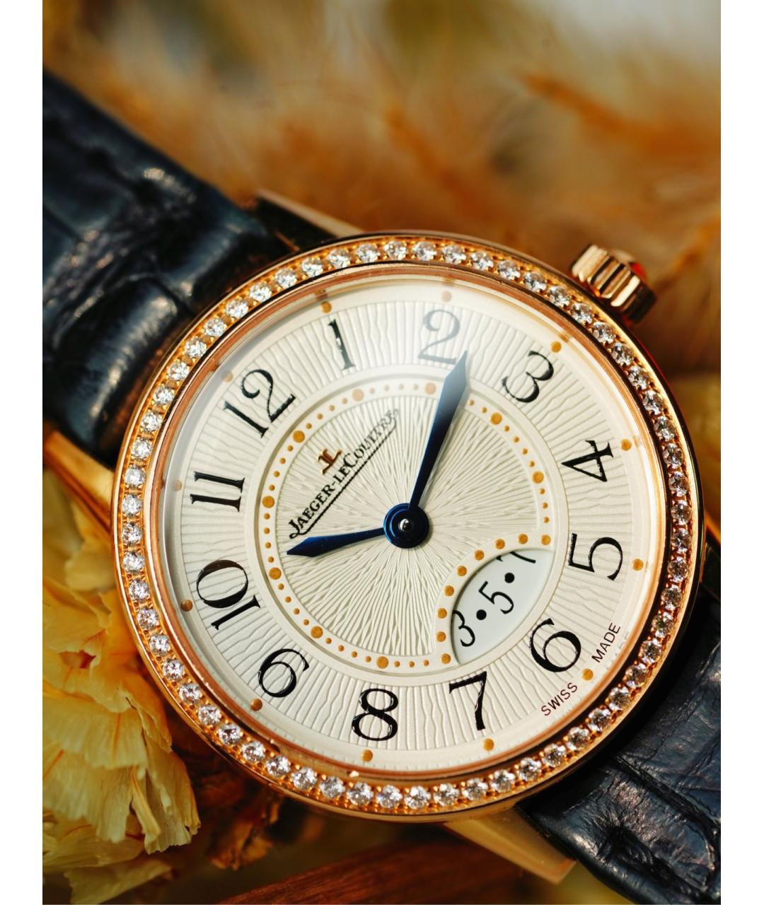 Jaeger LeCoultre Белые часы из розового золота, фото 4