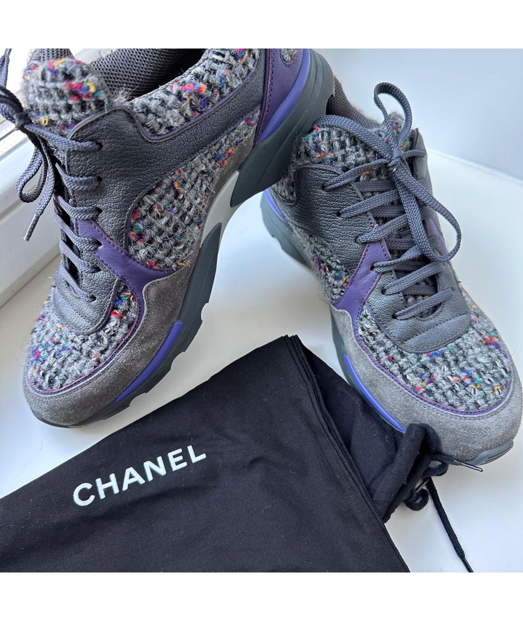 CHANEL Фиолетовые кроссовки, фото 7