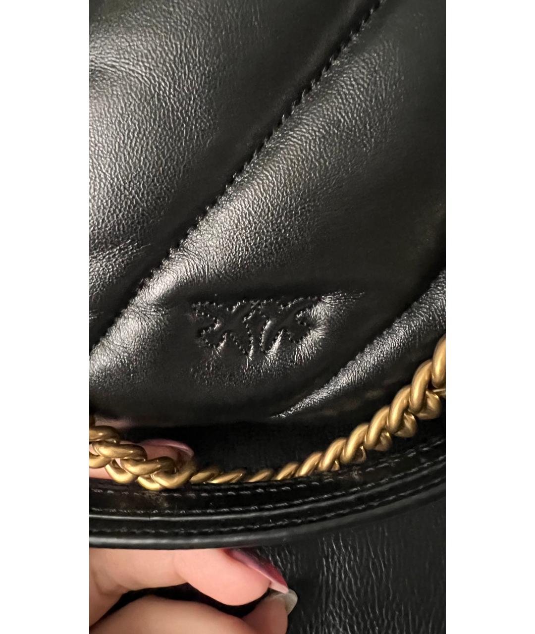 PINKO Черная кожаная сумка через плечо, фото 2