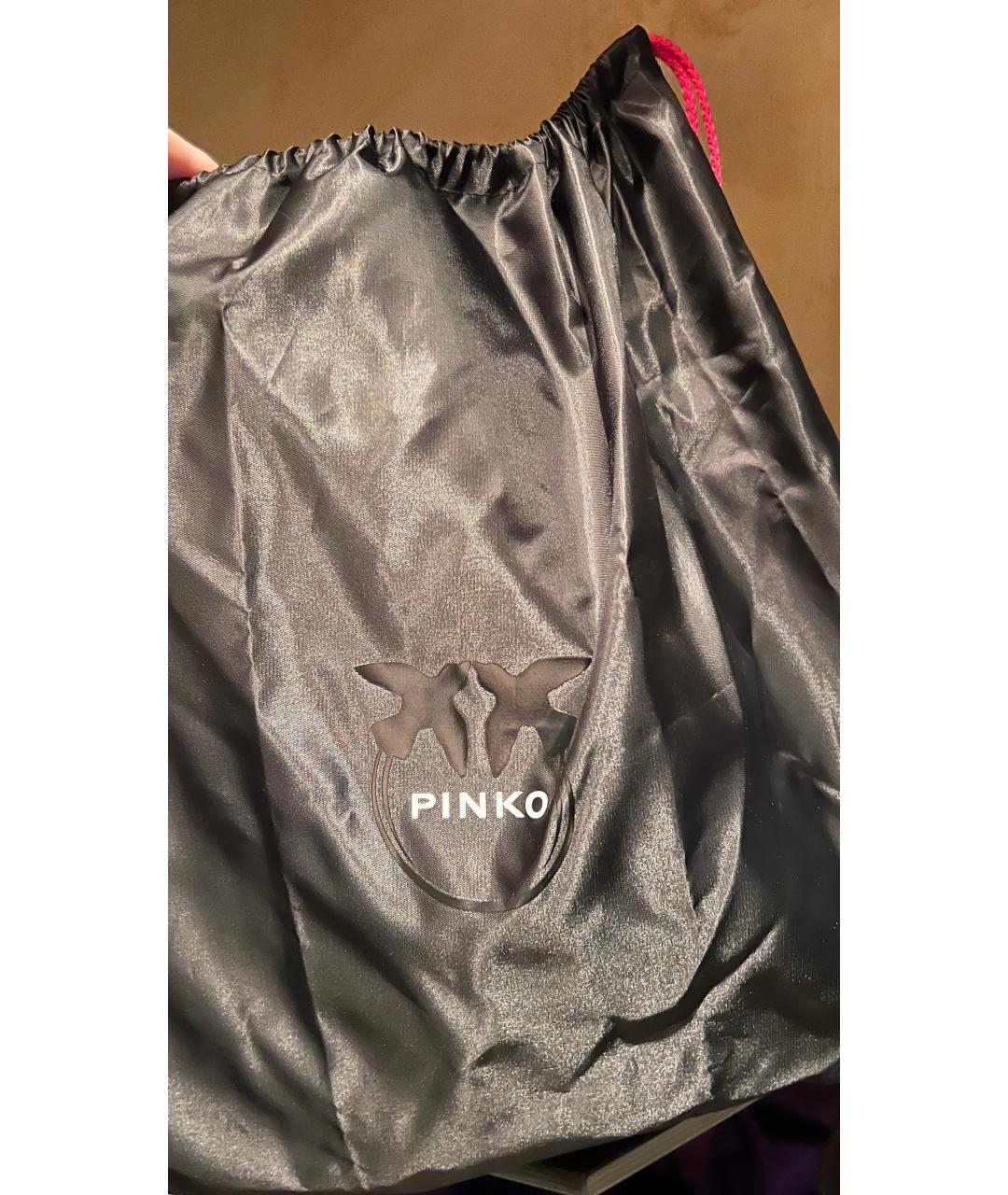 PINKO Черная кожаная сумка через плечо, фото 5