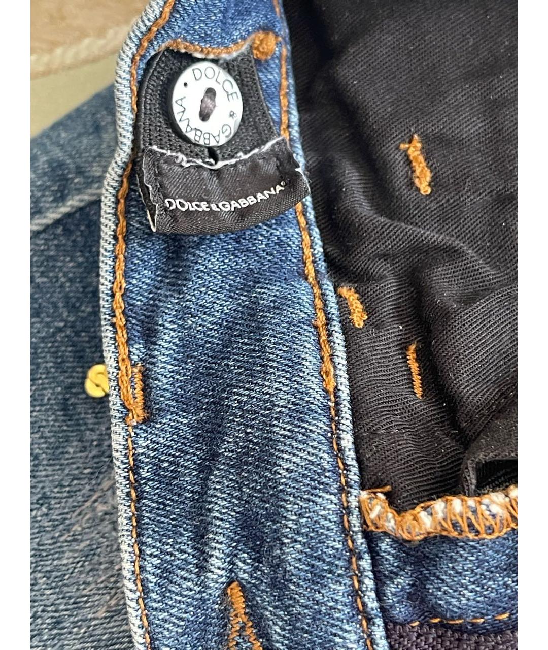 DOLCE&GABBANA Синие хлопковые детские джинсы, фото 5