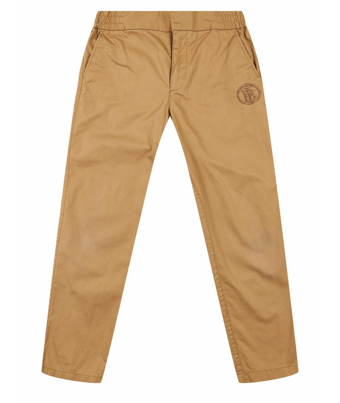 BURBERRY Бежевые хлопковые брюки и шорты, фото 1