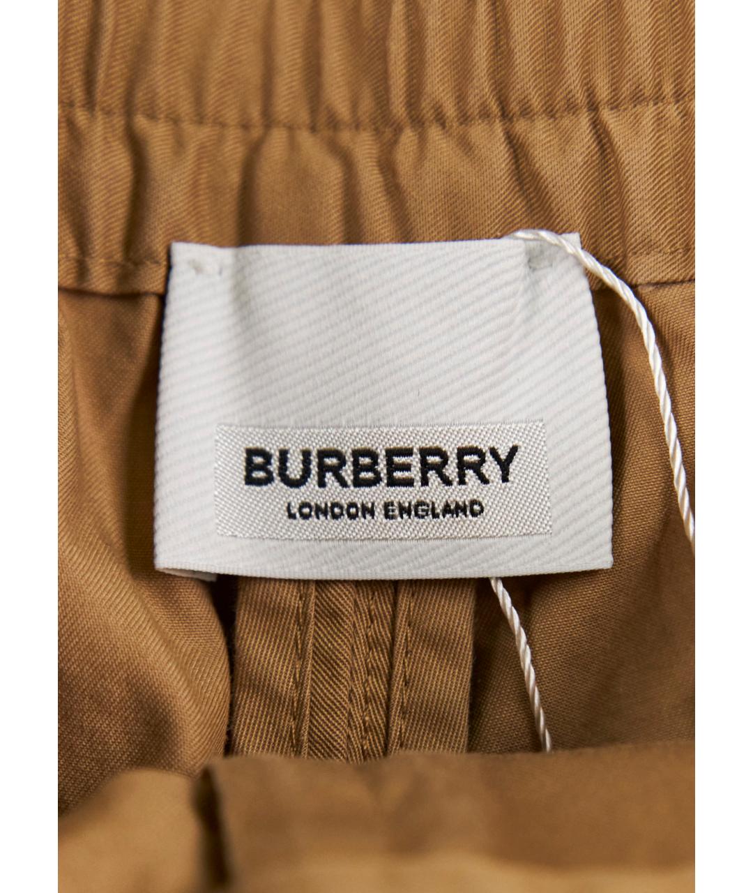 BURBERRY Бежевые хлопковые брюки и шорты, фото 3