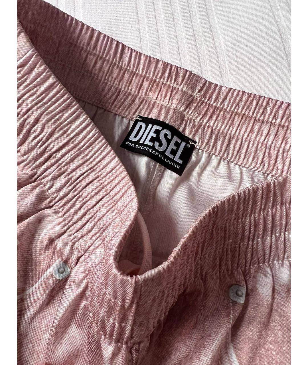 DIESEL Розовые полиэстеровые шорты, фото 3
