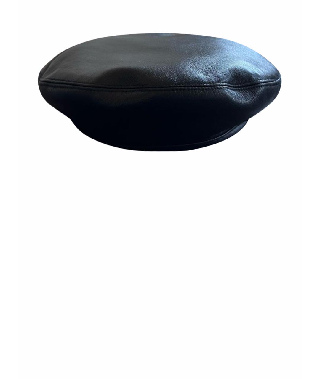EUGENIA KIM Черная кожаная шляпа, фото 1