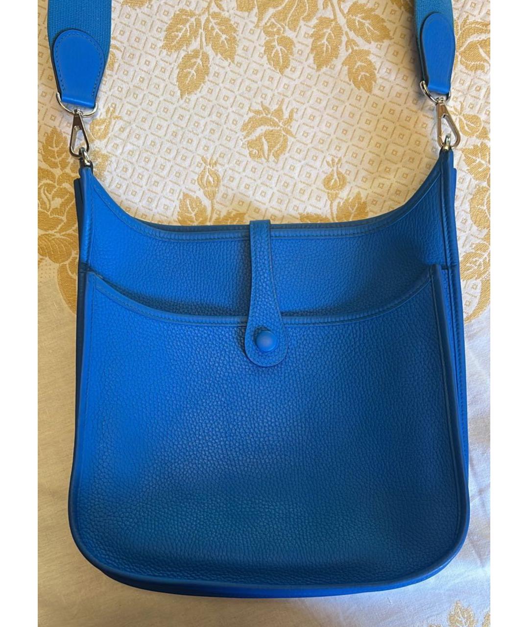 HERMES PRE-OWNED Синяя кожаная сумка через плечо, фото 3