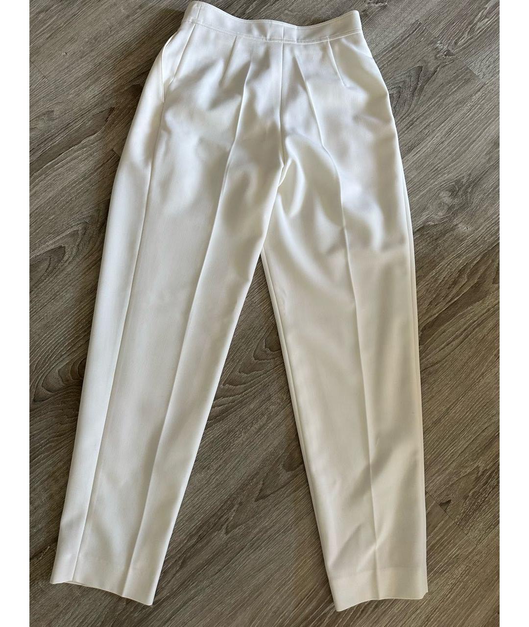 BURBERRY Белые полиэстеровые брюки широкие, фото 2