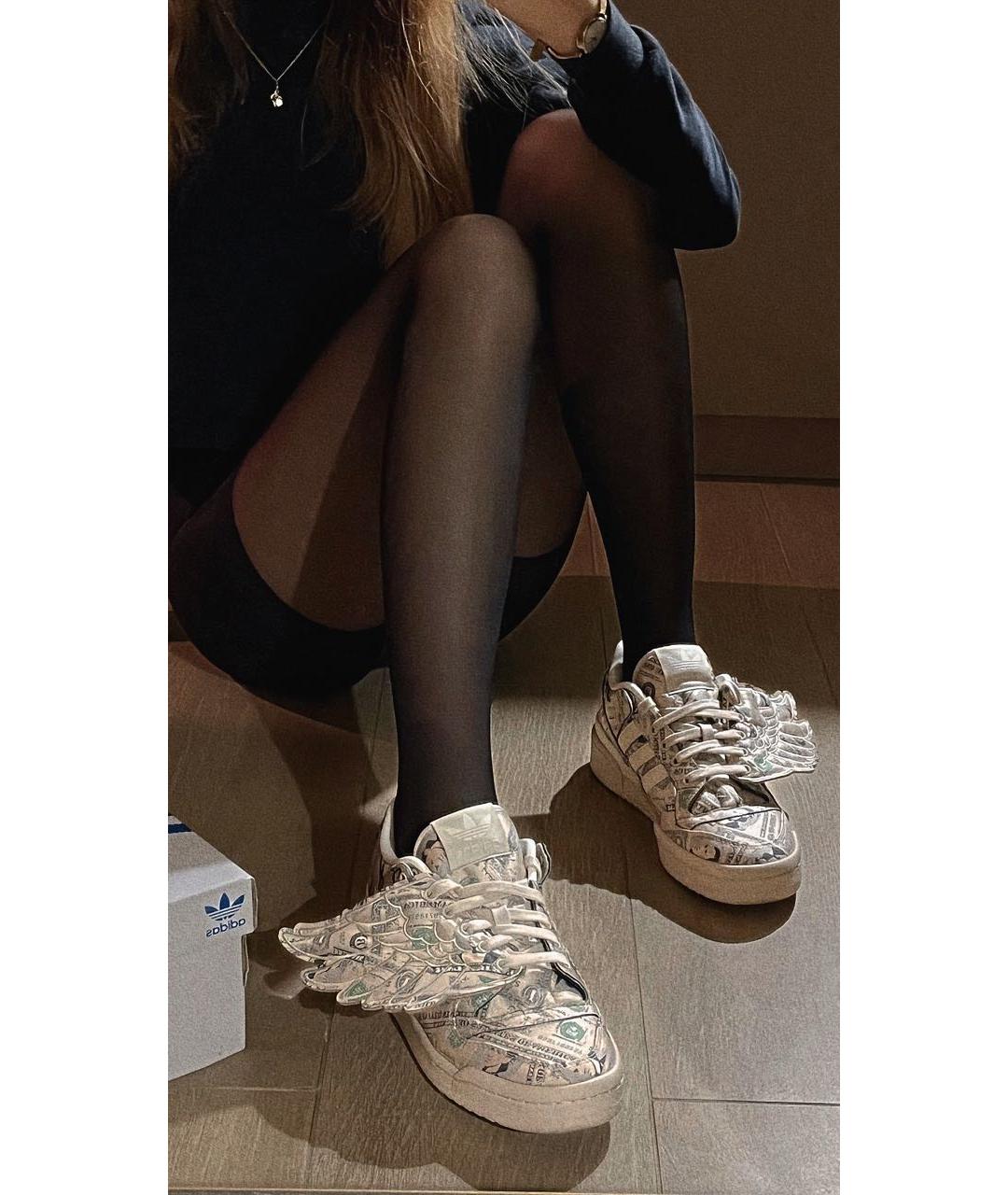 ADIDAS Бежевые кожаные кроссовки, фото 5
