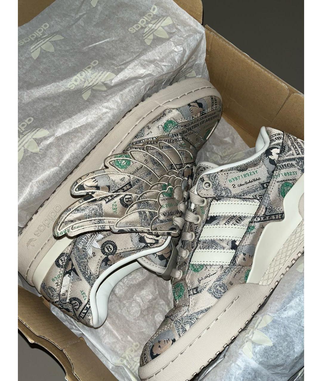 ADIDAS Бежевые кожаные кроссовки, фото 4