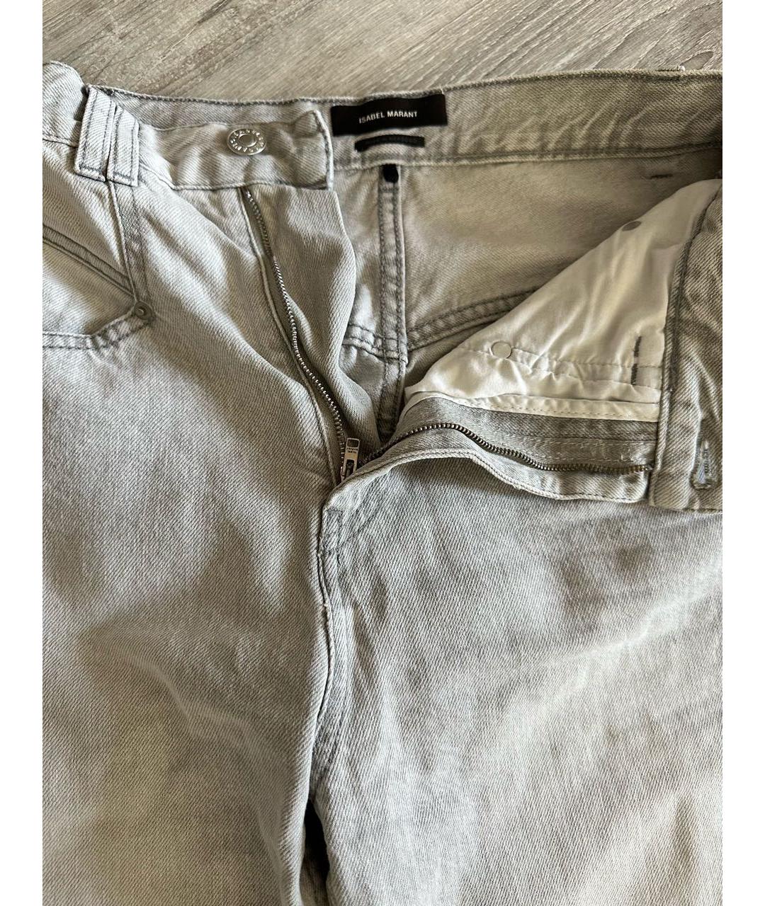 ISABEL MARANT Серые хлопковые прямые джинсы, фото 3