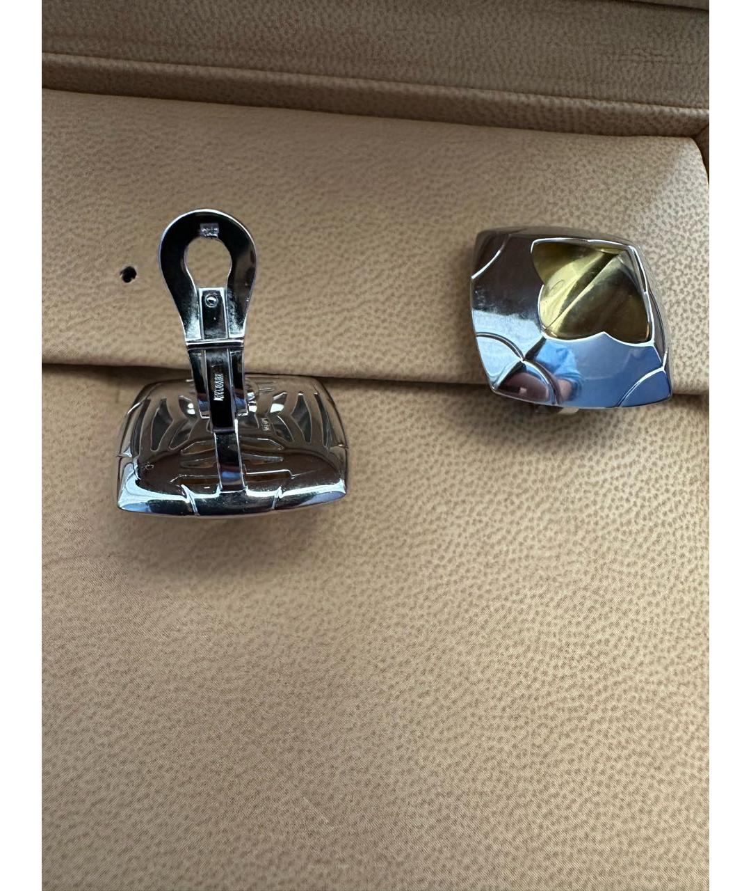 BVLGARI Желтые серьги из белого золота, фото 4