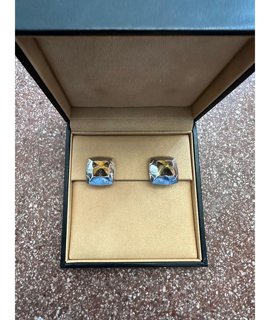 BVLGARI Желтые серьги из белого золота, фото 2