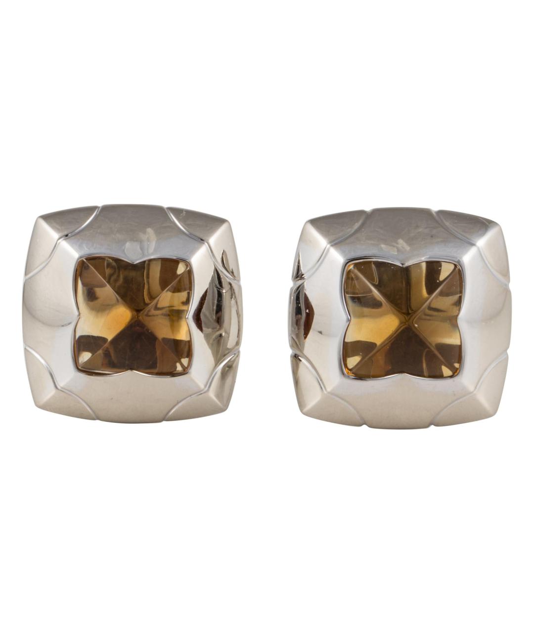 BVLGARI Желтые серьги из белого золота, фото 1
