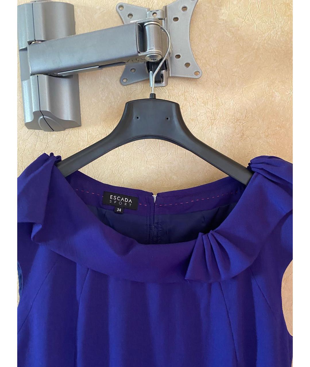 ESCADA Темно-синее шерстяное повседневное платье, фото 5