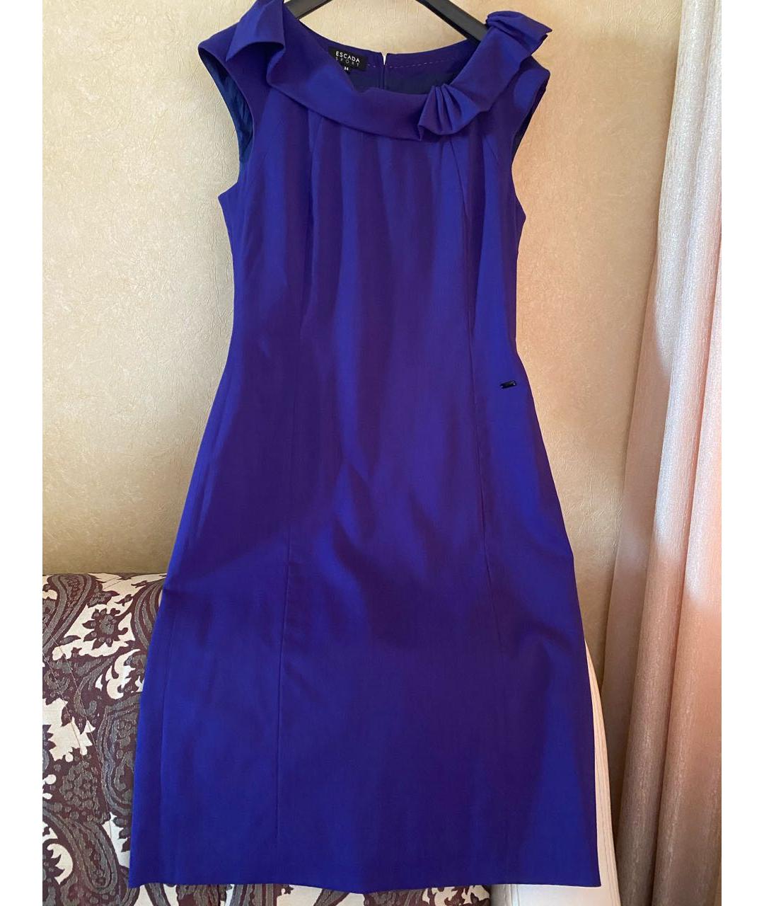 ESCADA Темно-синее шерстяное повседневное платье, фото 7