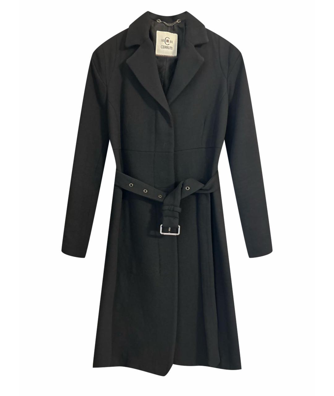 CERRUTI 1881 Черное шерстяное пальто, фото 1