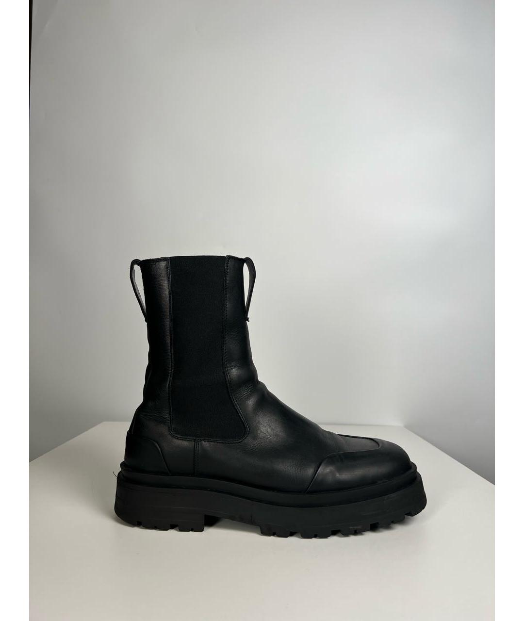 THE KOOPLES Черные кожаные высокие ботинки, фото 6