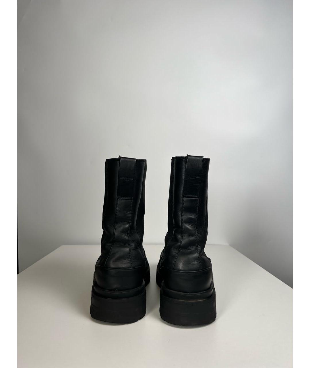 THE KOOPLES Черные кожаные высокие ботинки, фото 3